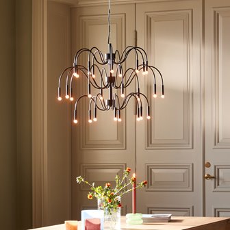 Duży nowoczesny czarny żyrandol metalowy Globen Lighting